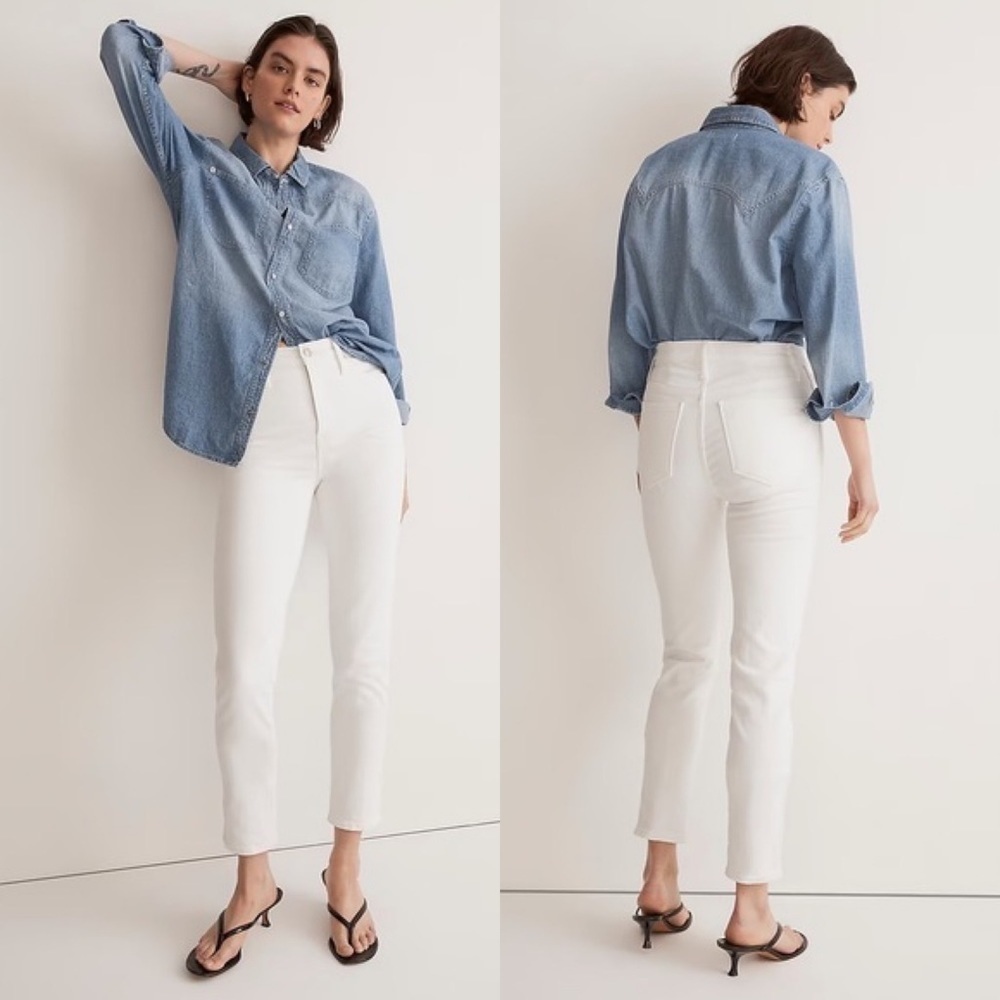 Madewell Stovepipe Jeans in Pure White NWOT